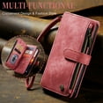 thumbnail image 2 of JTCASES for iPhone 15 Wallet Case with Zipper Purse Card Holders Flip Stand Wrist Strap Magnetic Closure PU Leather Anti-scracth Support Wireless Charging Drop Resistant BUsiness Shell, Red, 2 of 10