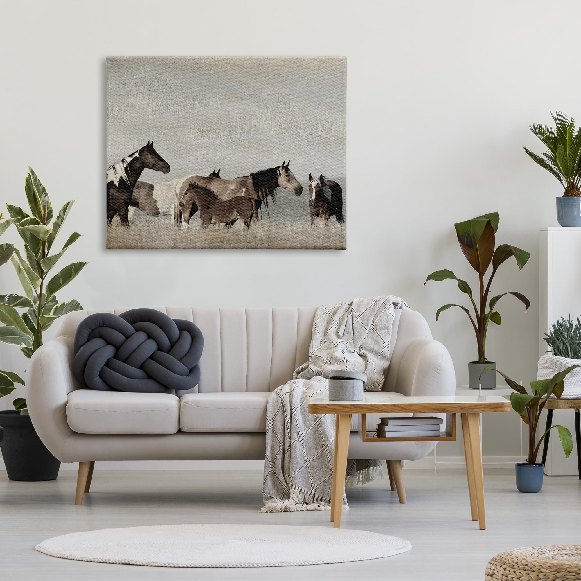 Stupell Industries Horse Herd with Foal Animals & Insects Photography Gallery Wrapped Canvas Art Print Wall Art, 48 x 36