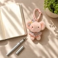 thumbnail image 6 of Blue Stuffed Elephant Plush Keychain for Girl Gift, Soft Cute Stuffed Animal Toys with Butterfly Bow and Crown, Birthday Stuffed Animal for Student Girl, 6 Inch, 6 of 8