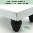 thumbnail image 5 of Wood Riser for Display, Distressed Wooden Pedestal Stand for Decoration, Farmhouse Display Tray for Home Clearance, Bathroom Decor, Living room Decor and Kitchen Counter Decor (White & Black), 5 of 7