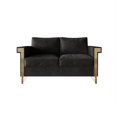 thumbnail image 3 of Castle Place Comtemporary Glam Velvet Upholstered Loveseat, Dark Grey, 3 of 7