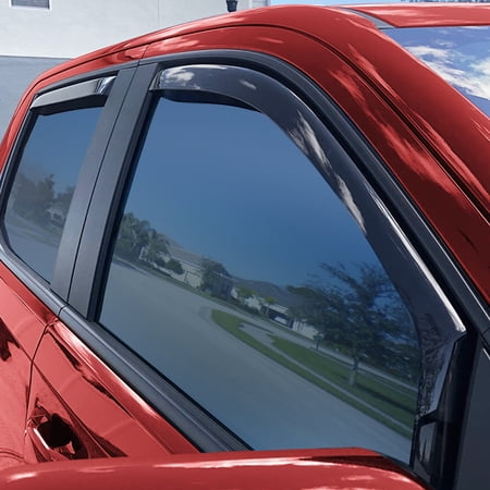Voron Glass in-Channel Extra Durable Rain Guards for Trucks Chevrolet (Chevy) Silverado/GMC Sierra 1500 2019-2024 Crew Cab, Window Deflectors, Vent Window Visors, 4 pcs. - 220089
