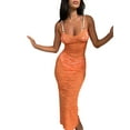 thumbnail image 2 of Fortune Robe en Dentelle Transparente pour Femmes Bretelles Spaghetti Ajustée Longue Robe, 2 of 6