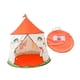 thumbnail image 1 of Tienda para niños pequeños, tipi plegable, tienda de juegos para niños, con castillo para picnics, juegos interiores al aire libre, naranja, 1 of 9