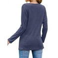 thumbnail image 5 of Nlife Women Front Knotted V Neck Long Sleeve Solid Color Top, 5 of 5