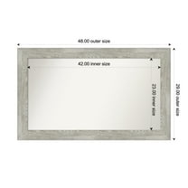 Amanti Art Custom Framed Wall and Bathroom Mirror (29 x 48 in.), Dove Greywash Frame