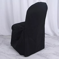 Balsa Circle 50 Black Solid Polyester Banquet Chair Covers Slipcovers Party Linens