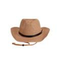 thumbnail image 2 of Gustave Straw Cowboy Hat for Women Men Wide Brim Fedora Sun Hat Shapeable Western Cowgirl Hat Summer Beach Hat with Windproof Chin Strap - Khaki, 2 of 7