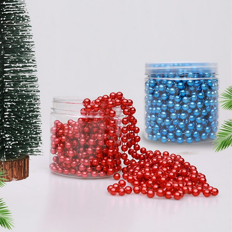 Pnellth Decorative Christmas Beads Chain Tear Resistant Plastic Xmas Party  Holiday Garland Beads Home Decor 