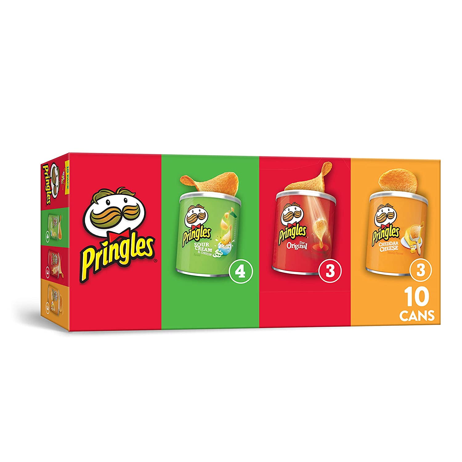 PringlesA?andnbsp;Potato Crisps Chips, Flavored Variety Pack, Original, Cheddar Cheese, Sour Cream and Onion, Grab and Go, 13.7 Ounce (10 Count)