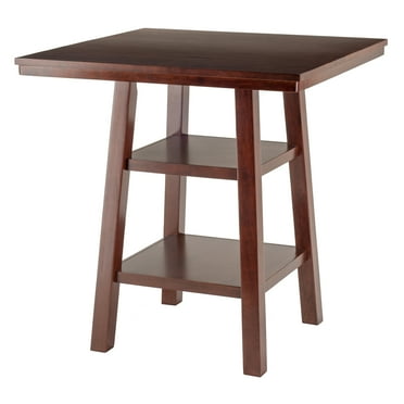 Winsome Wood Orlando High Table with Shelves, Walnut Finish