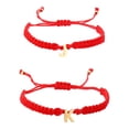 thumbnail image 1 of 2 piezas pulsera de la amistad cuerda trenzada pulsera encanto ajustable hecho a mano, 1 of 6