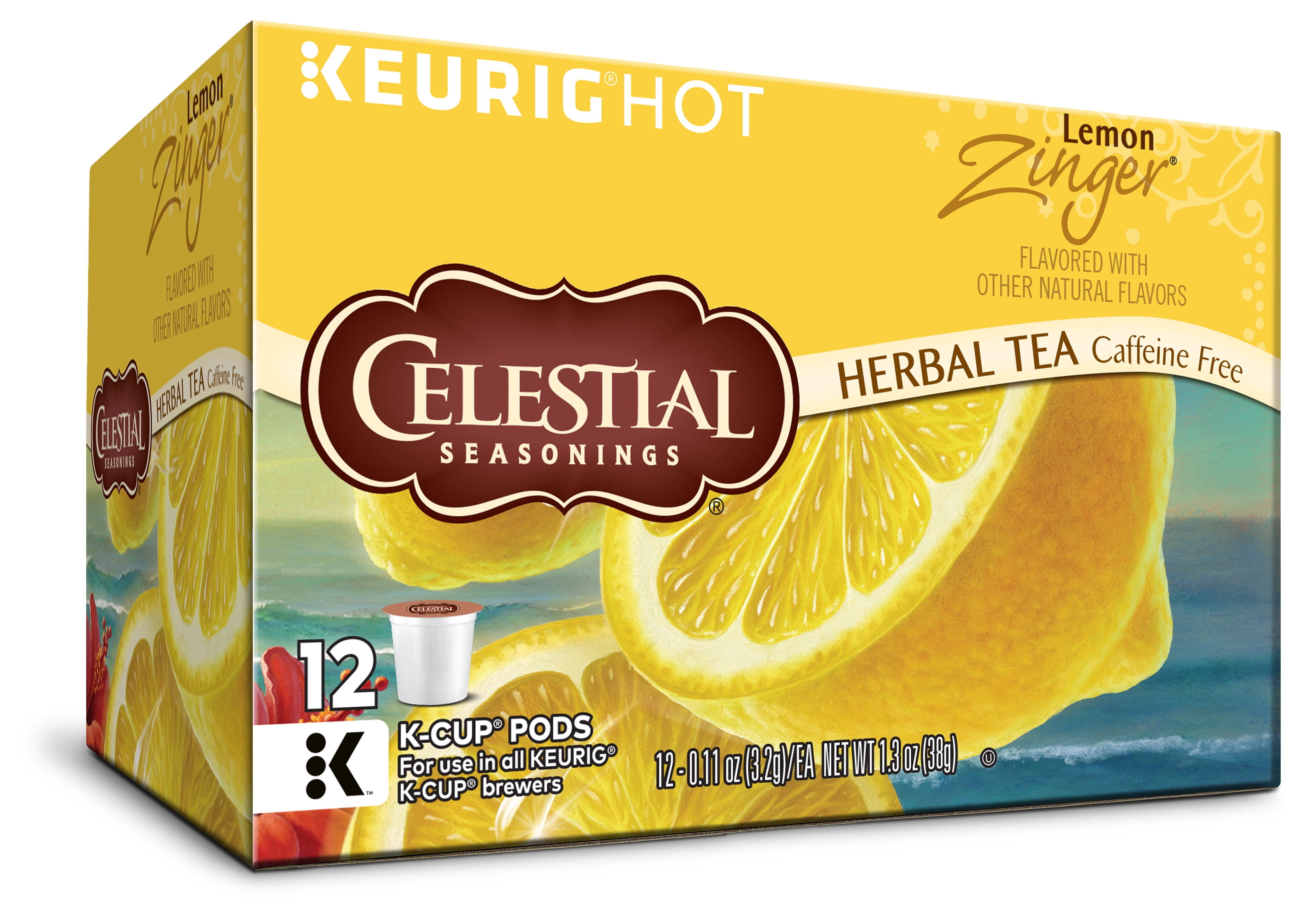 Celestial Seasonings Lemon Zinger Herbal Tea K Cups 12 Ct Box Walmart Com Walmart Com