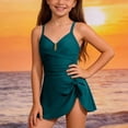 thumbnail image 6 of yoeyez Teen Girls Swimsuits Criss Cross One Piece Bathing Suits Push Up Tummy Control Swimwear Front U-Wire Tie Knot 2026 Swim Dress, 6 of 7