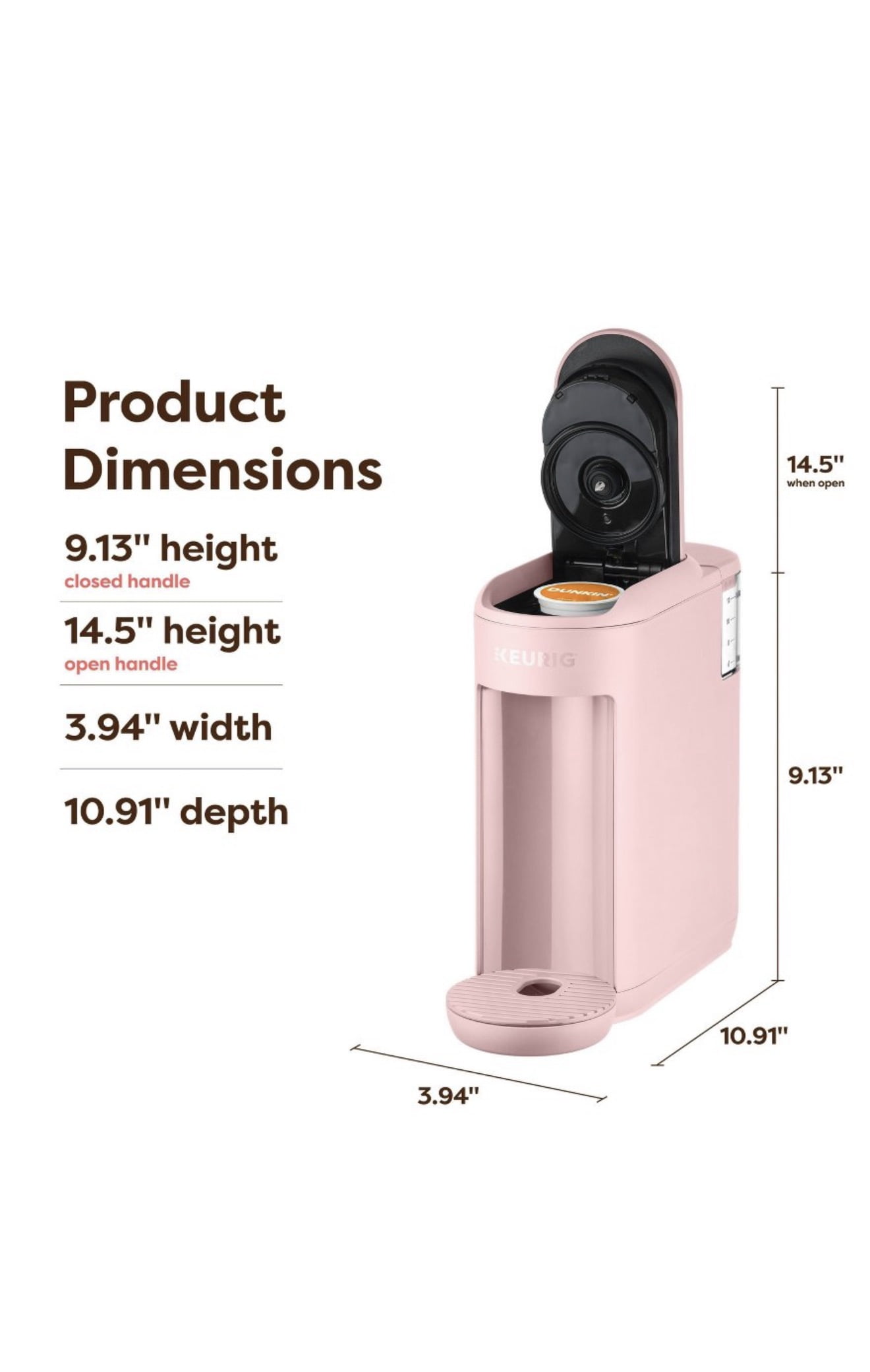 Keurig K-Mini Mate Single-Serve K-Cup Pod Coffee Maker  Pink Sands