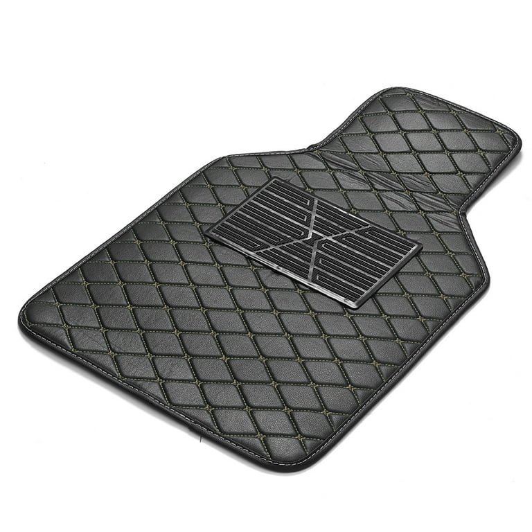 4pcs Universal Front&Rear Car Floor Mat With Antiskid Pedal PU Leather  Multiple Colour 