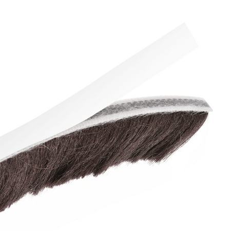 

Uxcell 26ft L x 0.35 W x 0.9 H Self-Adhesive Seal Weather Stripping Brush Brown