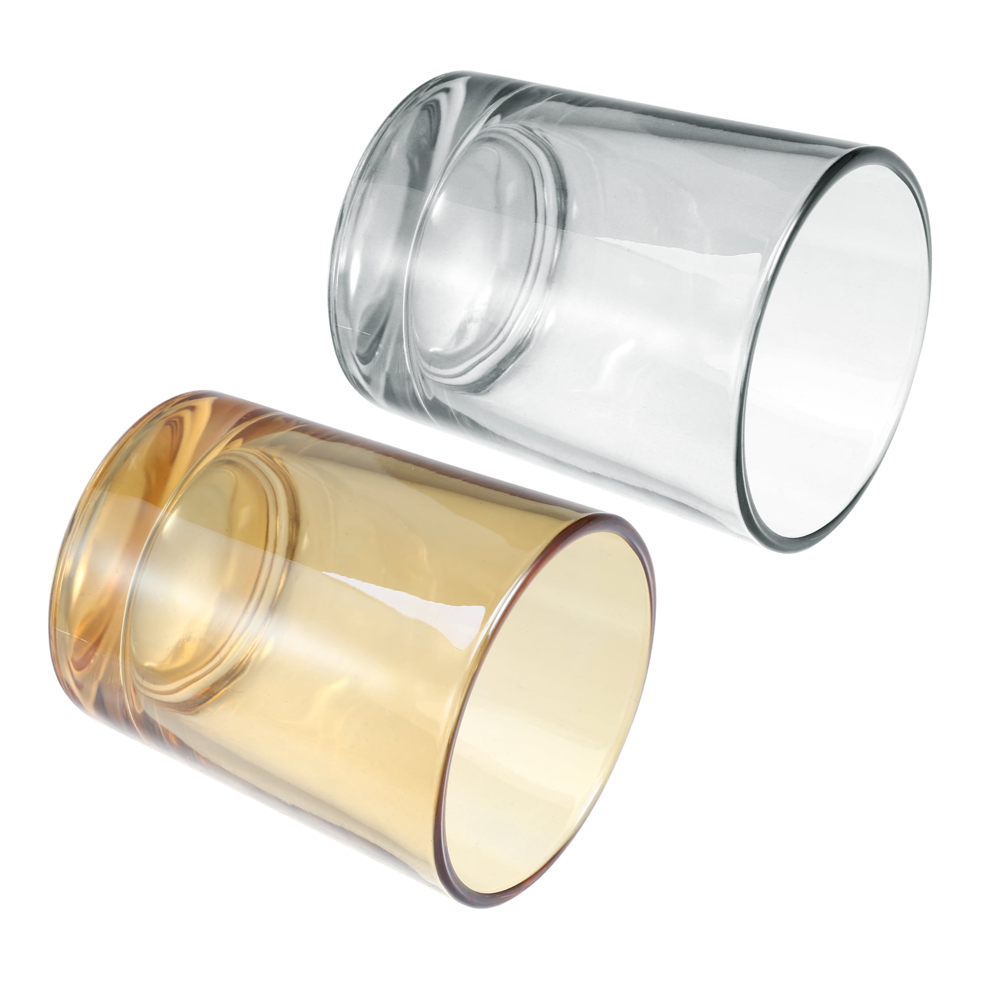 Unique Bargains 2Pcs Bathroom Toothbrush Tumblers Glass for Kitchen Color Gray Amber