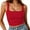 Red, variant on Essentials Womens Tank Tops Camisole Ribbed Knit With Adjustable Spaghetti Straps For Everyday Comfort Sleeveless Basic Tight T Shirts