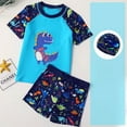 thumbnail image 2 of Kids Toddler Boy 3 Piece Swimwear Set Baby Boy Swimsuit With Hat Dinosaur Short Sleeve Bathing Suit For Boys Blue Outwear For Toddler 7 Years-8 Years, 2 of 4