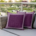 thumbnail image 5 of Pack of 2 Outdoor Pillow Covers 18x18 Inch Waterproof Dark Purple Retro Greek Key Throw Pillow Covers,Decorative Couch Pillow Shams Protectors Geometric Greece Ancient Farmhouse Cushion Pillowcases, 5 of 8
