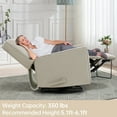 thumbnail image 6 of MERITLIFE 360 Rocking Swivel Recliner Chair,Upholstered Fabric Manual Reclining Recliner, Extra Large Footrest for Reading,Nursery Glider Chair(Beige), 6 of 10
