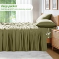 thumbnail image 2 of AiAngu Bamboo California King Sheet Set, Luxury Soft 4 Pieces Bed Sheets with 18" Deep Pocket, Sage Green, 2 of 8