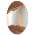 thumbnail image 3 of Espejo circular decorativo enchapado a mano con parota natural, 3 of 4