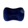 thumbnail image 3 of Wosthever Vuelo almohada inflable cuello espalda cintura resto PVC flocado viaje portátil cojín de aire, azul carpas azul marino, 3 of 6