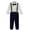 Navy, variant on OGLCCG Kids Boy Clothes Suit, Long Sleeve Button Formal Dress Shirt with Bowtie Suspender Pants Boy Gentleman Wedding Outfits 1-12 Years