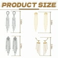 thumbnail image 2 of DESIGNICE 4 Pairs Statement Earrings for Women,Rhinestone Long Tassel Chain Earrings,Gold Dangle Earrings Wife Girlfriend Party Birthday Jewelry Gift,Style5, 2 of 7