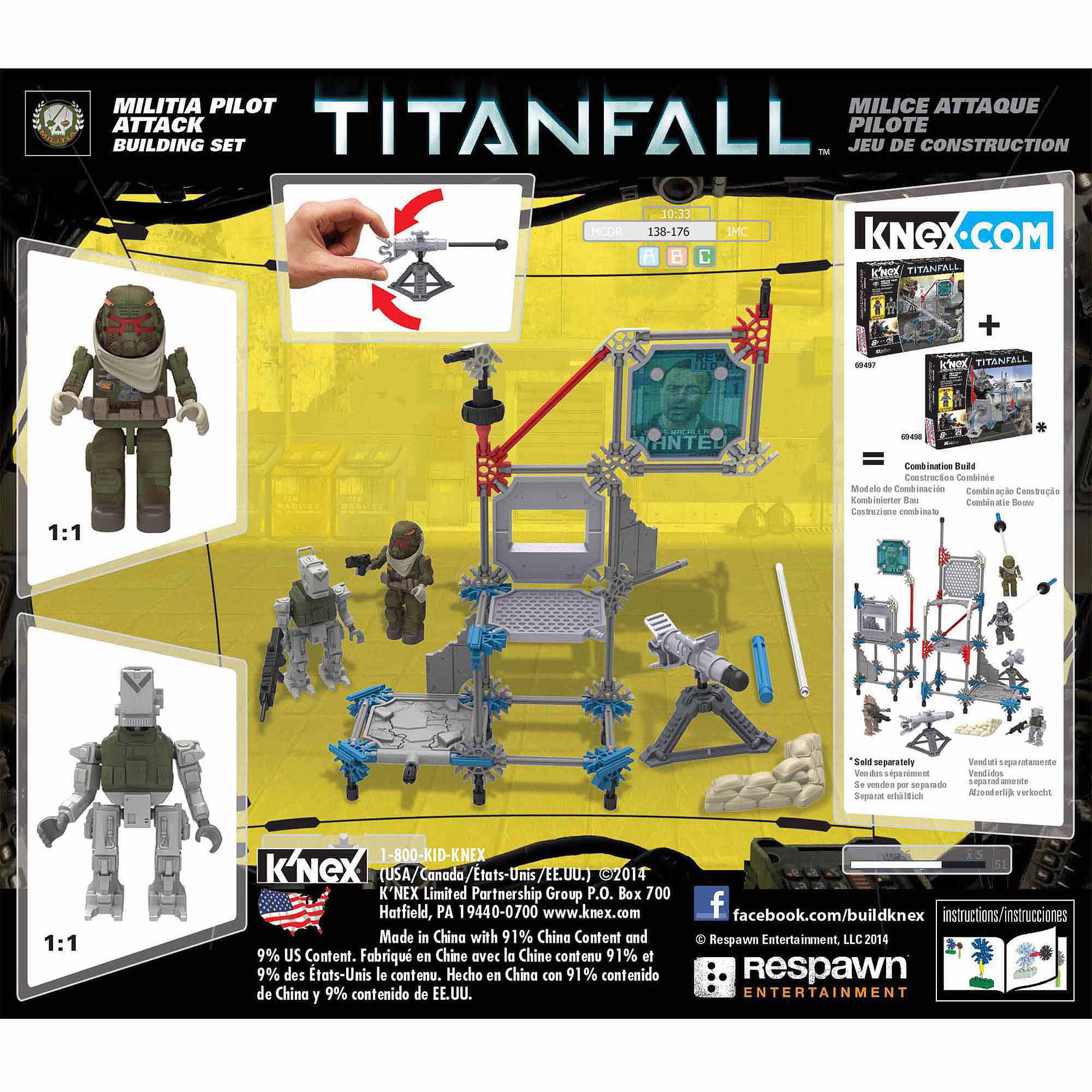 K'NEX Titanfall Militia Pilot Attack Building Set 92pc P32 for sale online 