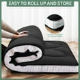thumbnail image 3 of ABORON 3.5" Thick Floor Mattress Futon Mattress Queen Size Japanese Roll-up Sleeping Mattress Folding Sleeping Pad Breathable Floor Lounger Guest Bed for Camping Couch, 3 of 9