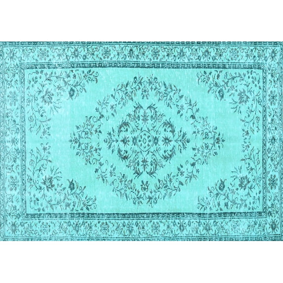 Ahgly Company Indoor Rectangle Persian Light Blue Traditional Area Rugs, 5' x 8'