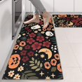 thumbnail image 2 of Kitchen Rugs Sets Of 2,Halloween Floral Ghosts Pattern Anti Fatigue Kitchen Mat Rugs Non Slip Washable,Decorative Kitchen Floor Mats for Kitchen,Sink,Laundry,17"X47", 2 of 5