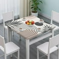 thumbnail image 3 of Brown Boho Geometric and Plant Pattern Square Fitted Tablecloth with Elastic Edge,Square Table Cover,Washable Elastic Table Cover for Home Kitchen Party Decor 36"x36", 3 of 6