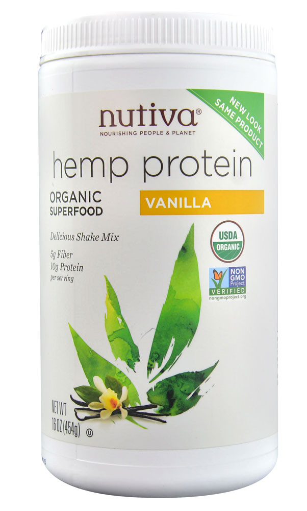 Nutiva Organic Hemp Protein Shake Mix Vanilla 16 oz