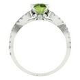 thumbnail image 4 of 1.42 ctw Solitaire with Zirconia Diamond Accents Anniversary Ring for Women | Round Cut Natural Peridot | Hyperallergenic Solid 18K White Gold, 4 of 5