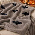 thumbnail image 4 of Halloween Throw Blanket Soft Plush Bats Blanket Cozy Flannel Grey Throw Blanket Halloween Decoration for Party Sofa Bed Living Room 39"x59", 4 of 6