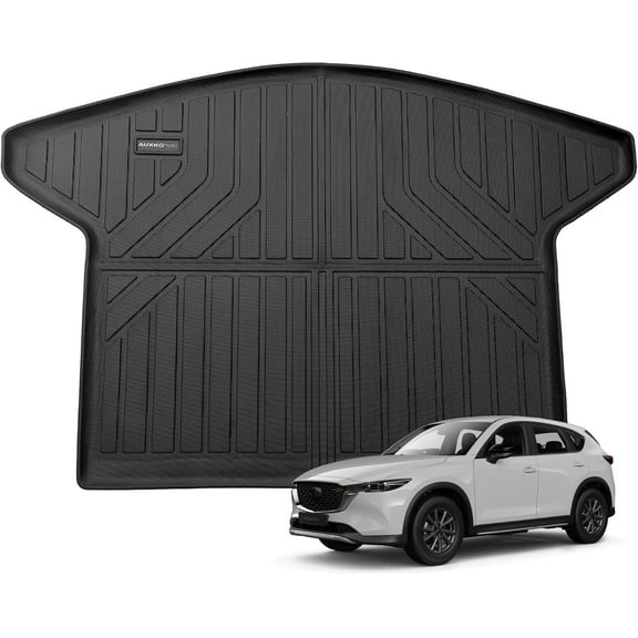 Auxko All Weather Cargo Mat Fit for Mazda CX-5 2025 2024 2023 TPE Rubber Trunk Liner CX5 Accessory All Season Guard Odorless Anti-Slip Black