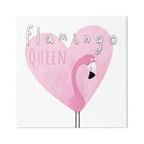 Stupell Industries Flamingo Queen Phrase Animals & Insects Painting Gallery Wrapped Canvas Print Wall Art, 36 x 36