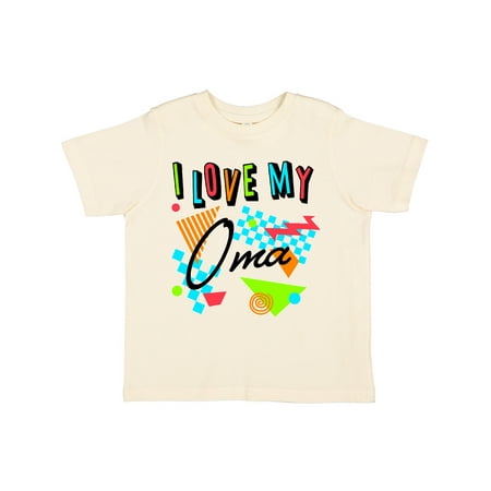 

Inktastic I Love my Oma- 80s retro style Gift Toddler Boy or Toddler Girl T-Shirt