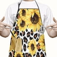 thumbnail image 2 of Leopard Sunflower Pattern Apron-Garden Aprons for Women with Pockets-Cotton Linen Waterproof Kitchen Cooking Gardening Aprons Adjustable for Kitchen,Cooking,BBQ and Salon 33x27 Inch, 2 of 7