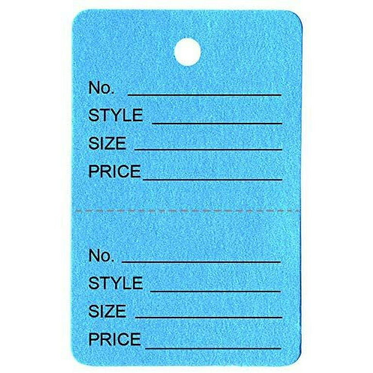 1000 Qty 1 3/4 x 2 7/8 44x73mm Assorted Unstrung Colored Price/Receipt Tags  w/Easy-Tear Stub Consignment/Merchandise/Clothing/Jewelry/Laundry/Sales  Number/Style/Size/Price 