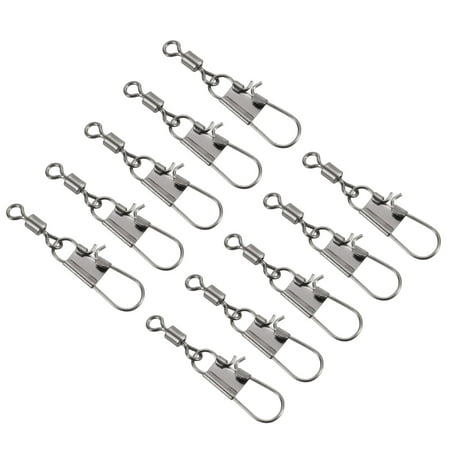 17LBS Copper Iron Fishing Rolling Swivel with Interlock Snap Black 20 Pack