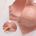thumbnail image 3 of Arlun Full Coverage Lifting Front Closure Bras For Older Womens No Underwire Unpadding Thin Comfortable Breathable Bralettes Plus Size Jacquard Front Button Bras Pink 40, 3 of 7