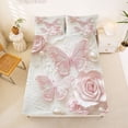 thumbnail image 5 of Erosebridal Kawaii Pink Butterfly Queen Sheet Sets,Romantic Flowers Bed Set For Girly 4pcs, 5 of 6