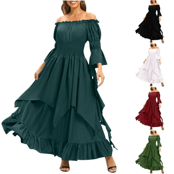 Jsaierl Halloween Costumes for Women Retro Medieval Elegant Goth Plus Size Dresses Cosplay Costumes Princess Steampunk Ball Gown Renaissance Dress