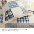 thumbnail image 2 of Comforter Set Queen Size  3-Piece Coverlet Set for Night Sleep  Bedding Quilt with Green Yellow Blue Plaid Striped Real Patchwork, 2 of 4