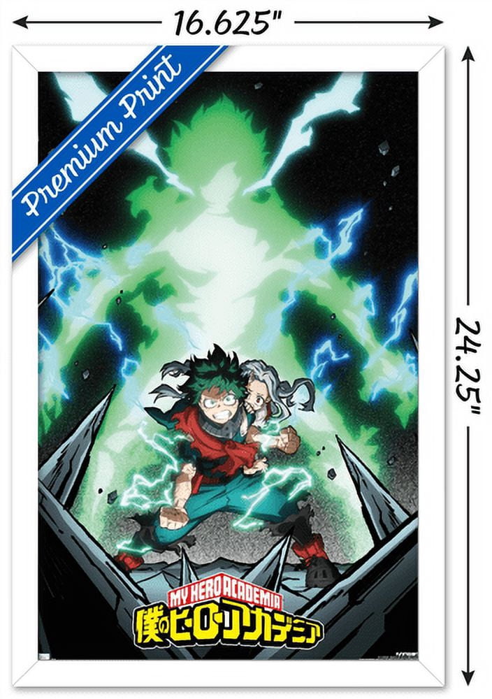 My Hero Academia: Season 4 - Deku Visual Wall Poster, 14.725" x 22.375", Framed
